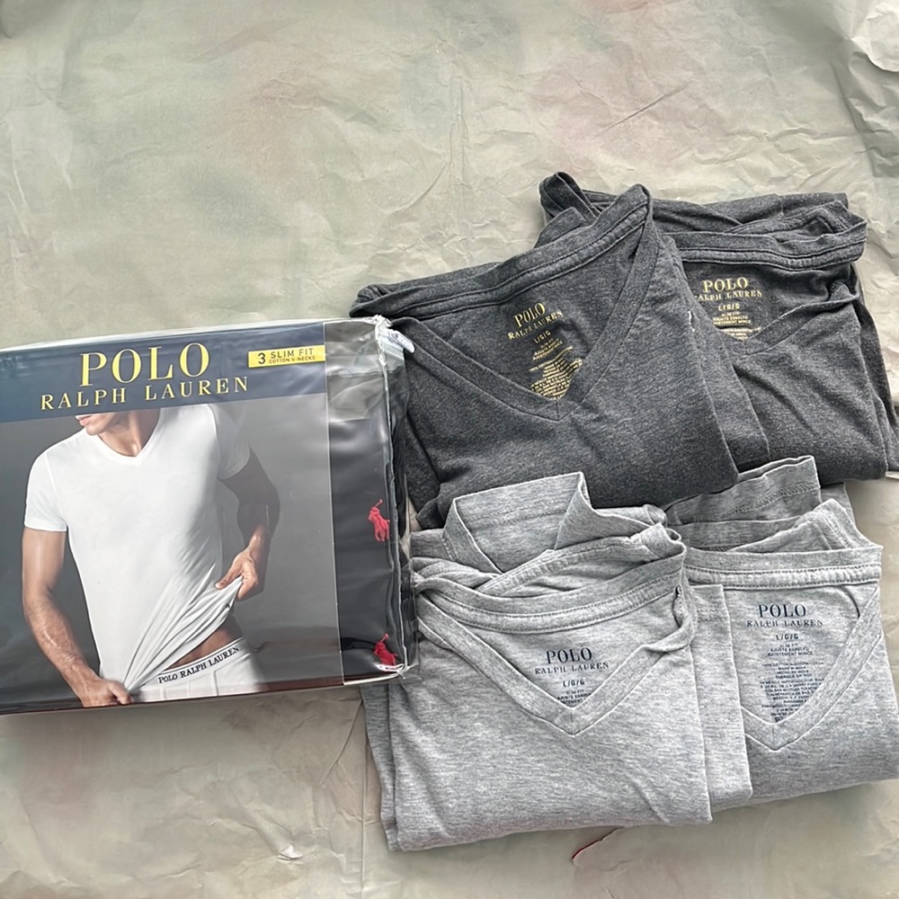 Polo Ralph Lauren Slim Fit V Neck T Shirts Size Men’s Large